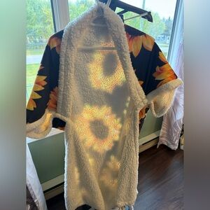Handmade Sherpa sunflower duster coverup